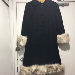 VINTAGE FORMAL WOOL MINK COATS SIZE S